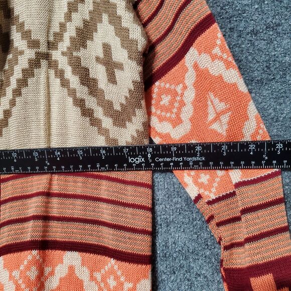 VTG Y2K Full Tilt Cozy Long Cardigan Womens XL Open Front Hooded USA Beachy Surf - Picture 6 of 8